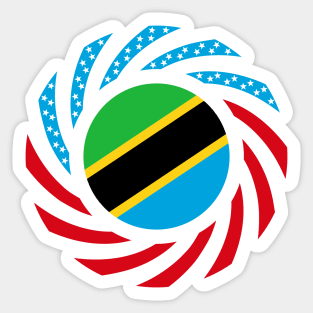 Tanzanian American Multinational Patriot Flag Series Sticker